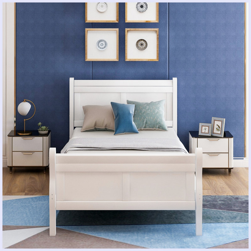 Lit plateforme simple, Blanc