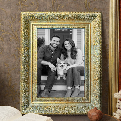 Cadre antique élégant en or 3 pièces pour photos et cadeaux de mariage 8 po x 10 po