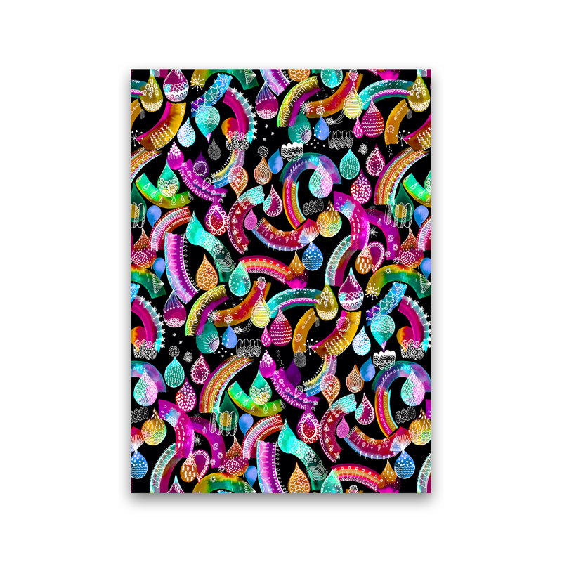 Rainbow Lace Neon Kids - Print, 30cm H x 21cm W x 1cm D, No Framed