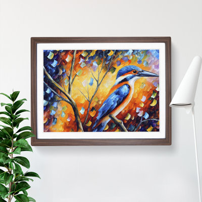 Kingfisher Bird Vol.5 Abstract - Framed Print