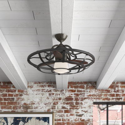 Nova 30" LED Fandelier in Reclaimed Wood with Remote Control