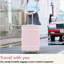 Valise à roulettes Hardshell avec sacs Valise à roulettes double avec verrou TSA, bagage rétro simple 24 po, rose clair