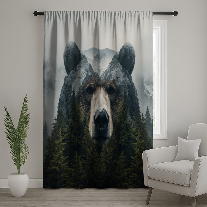 Rideaux et voilages d'ours Bear Mountain Illusion - 1 panneau, 50 po x 80 po - 1 panneau, Sheer