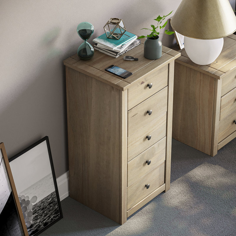 Somers Solid Wood 46cm W 5 - Drawer Chest of Drawers