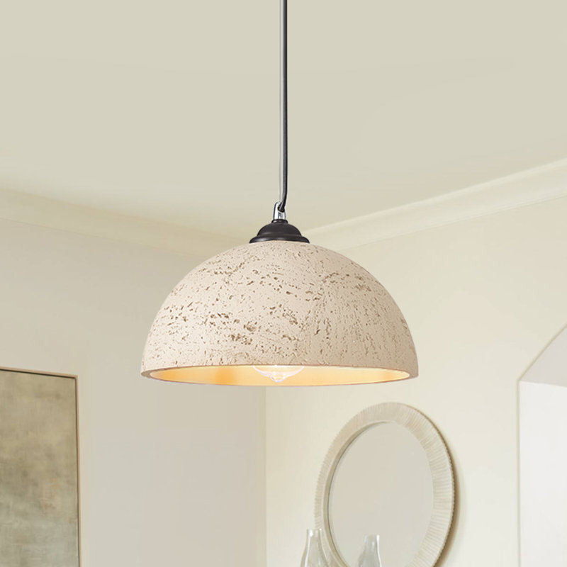 Yellowish White Resin Dome Pendant Lighting