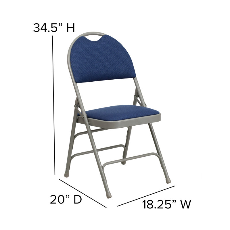 Très grande chaise pliante Oliverson, Bleu marine / gris