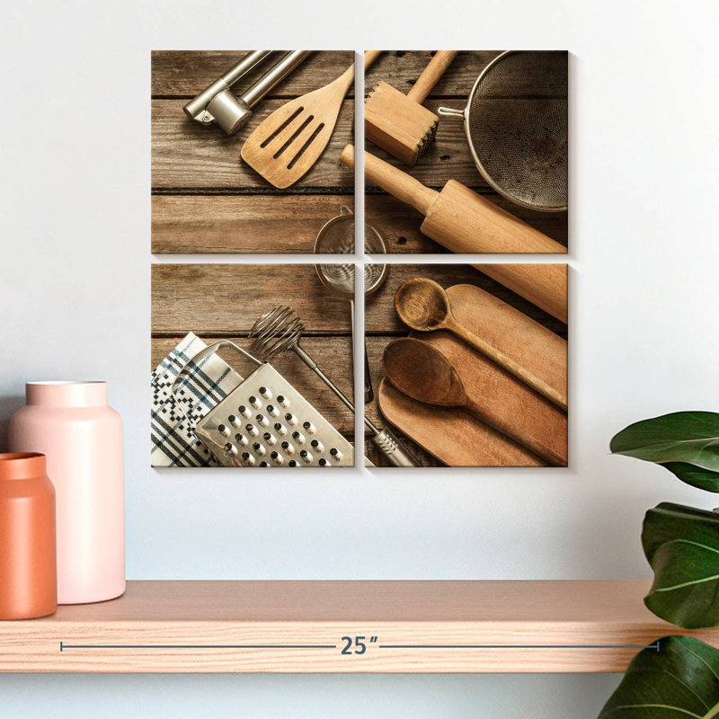 Senne Rustic Cooking Utensils, 18" H x 18" W