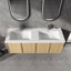 Meuble-lavabo mural 60 po avec double lavabo en résine, 4 portes à fermeture douce, contreplaqué original (KD-PACKING)