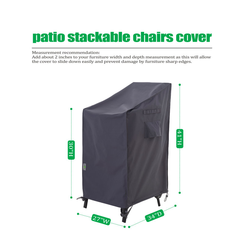 Housse pour chaise de patio extérieure imperméable de qualité supérieure: tissu dernier cri Rip-Stop, garantie de 3 ans - l 27 po x P 34 po x H 41 po