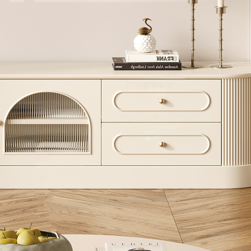 Meuble télé en bois de bouleau style français, 86.61"