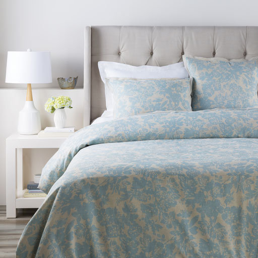 Clara Cotton Blend Sham, Euro, Blue