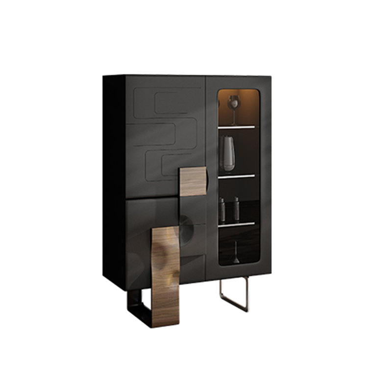 Armoire à vin 47,24 "en verre minimaliste, buffet de luxe, armoire de rangement pour le salon et la salle à manger