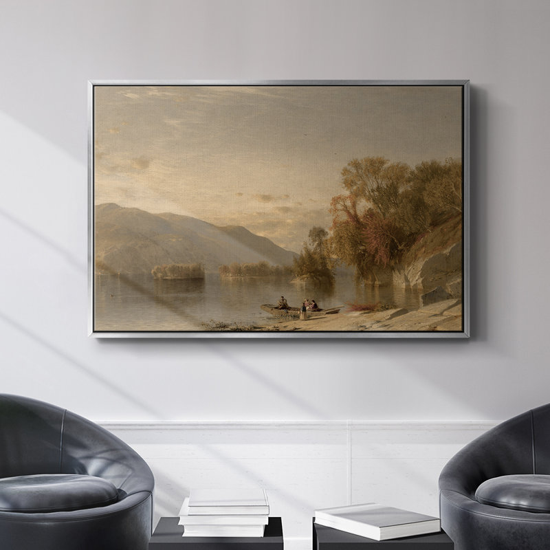Paysage rétro - DCXI - Toile tendue avec châssis, H 17 po x l 25 po x P 2 po, Toile argentée avec cadre flottant