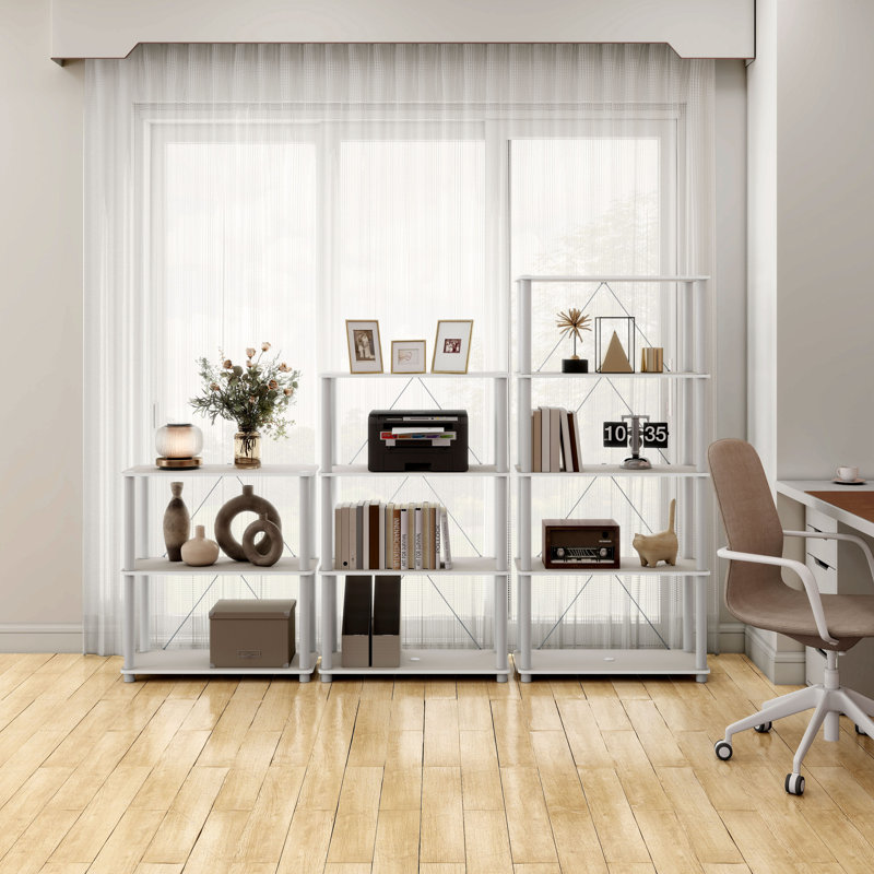 Étagère de rangement Terzenbach, (4 tablettes) H 44,17 po x l 27,55 po x P 12 po, Gris taupe