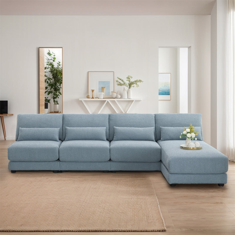 Jurinus Modular Sofa, Blue Polyester