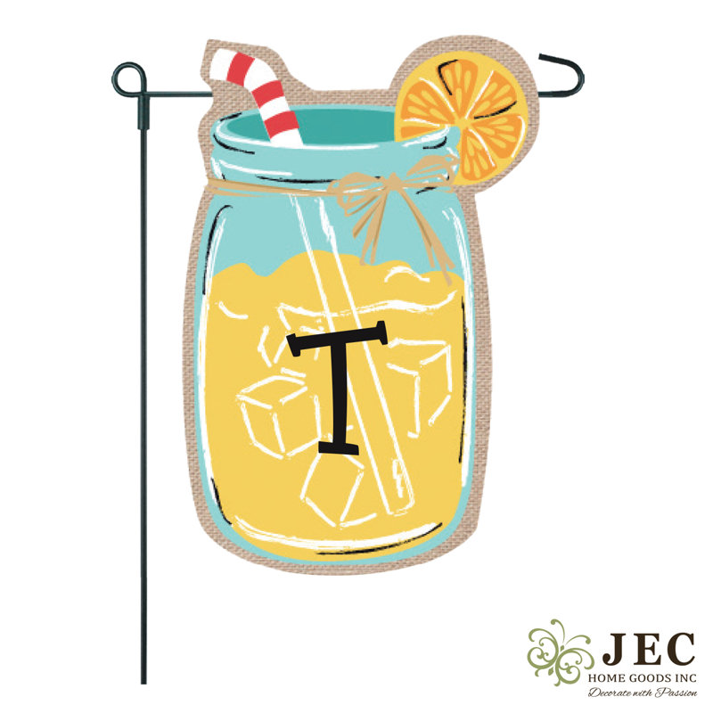 Drapeau de jardin Mason Jar 2 côtés 6 pi x 1 pi, T
