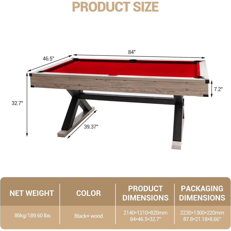 FXSGER 213.3cm L Pool Table