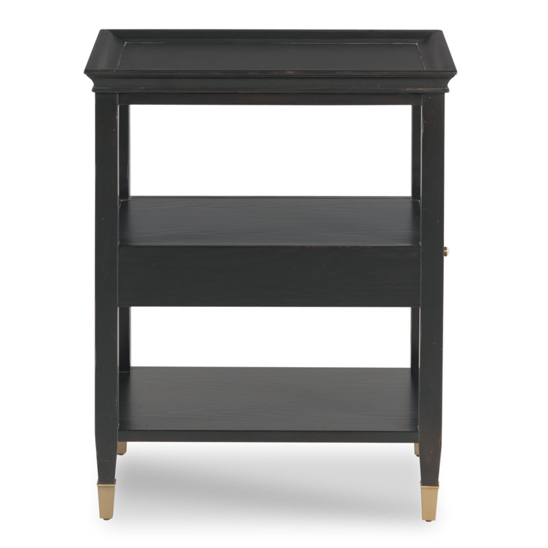 Speedwell 2 - Drawer Solid Wood Nightstand, Amsterdam Black