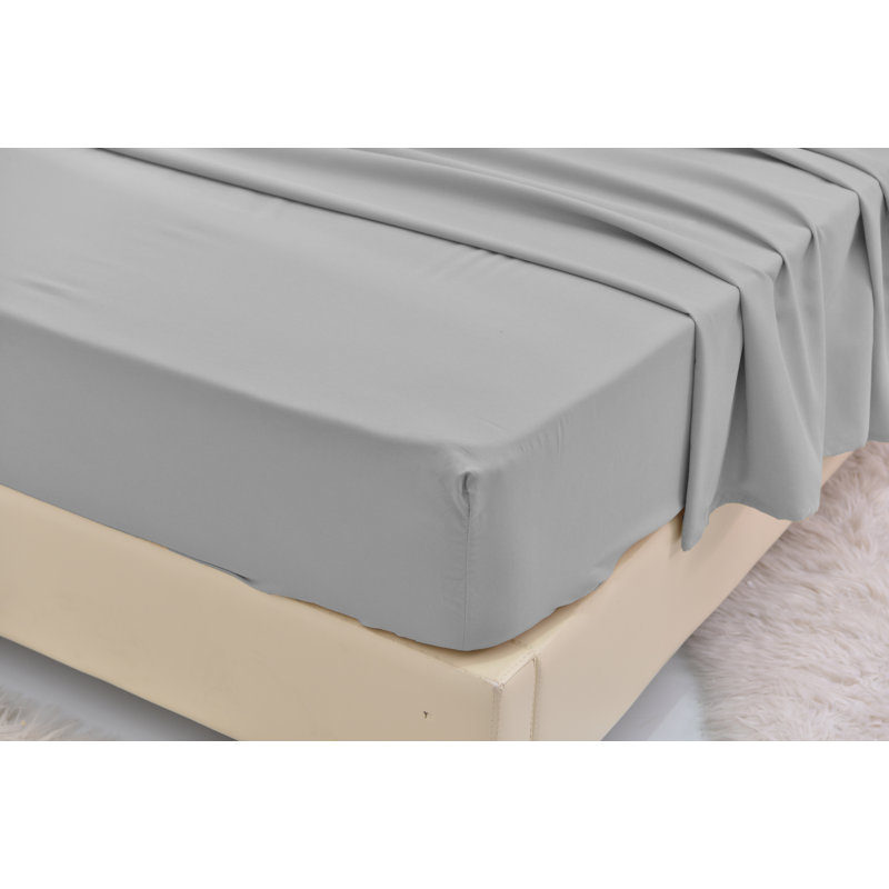 Bamboo Sheet Set, Light Gray, Twin XL Sheet Set + Fitted Sheet + 1 Pillowcase