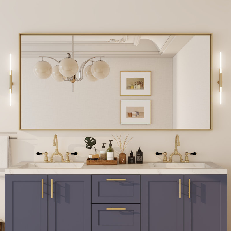 Miroir rectangulaire de salle de bain mural, 72 po x 36 po, Rectangulaire