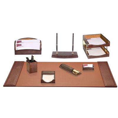 Leather Desk Organizer Set