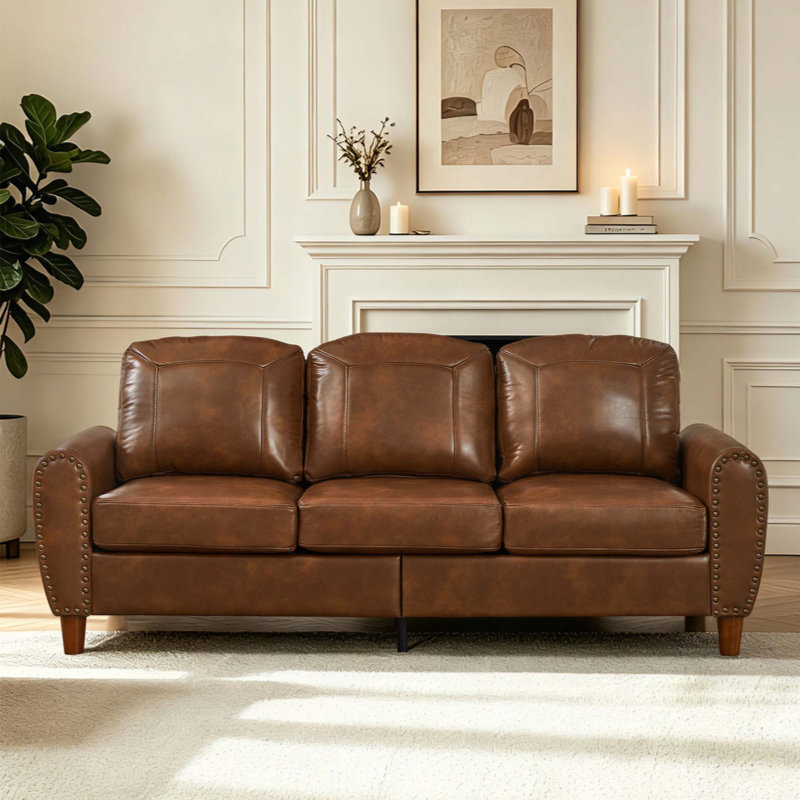 Canapé 81,5 po Classic, Cuir PU brun respirant