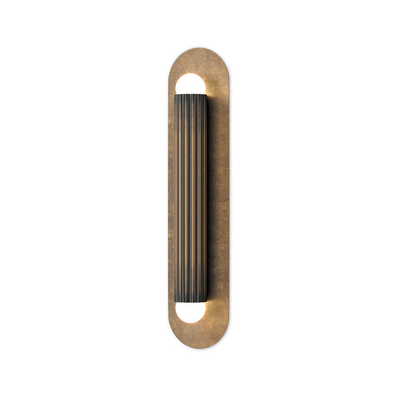 Vesta 2 - Light Flush Mounted Sconce, Heritage Bronze Brass