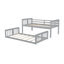 Lit superposé simple au-dessus d'un lit simple avec glissière et échelle, gris