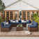 8 Person Rattan Sectional Seating Group With Cushions