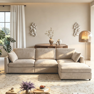 Sarang 4-Piece Modular Cloud Couch Reversible Sectional with Ottoman