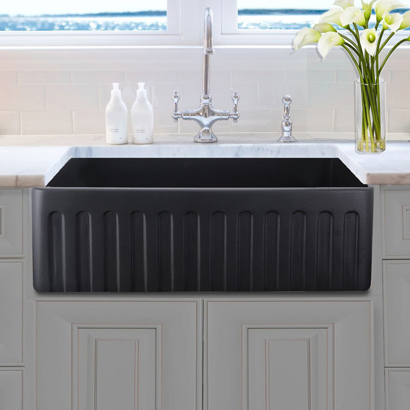 Vineyard 33'' L Single Basin Kitchen Sink, Matte Black