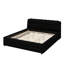 Lit plateforme tapissier d'inspiration Mid-Century avec pieds en bois-1057256935