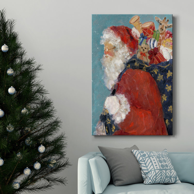 Santa's Ready - reproduction sur toile tendue, H 12 po x l 8 po x P 1 po