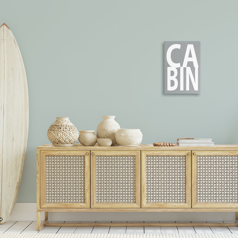 «Cabin Word» sur toile grise par Jamie MacDowell, H 24 po x l 16 po