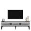 Meuble télé élégant, anthracite et argent, 70,9 po x 17,6 po x 11,6 po | 100% panneau de particules enduit de mélamine, épaisseur: 0,7 pouce | Conception durable et moderne, parfaite pour le salon et les espaces de divertissement, facile à assembler-1147076807