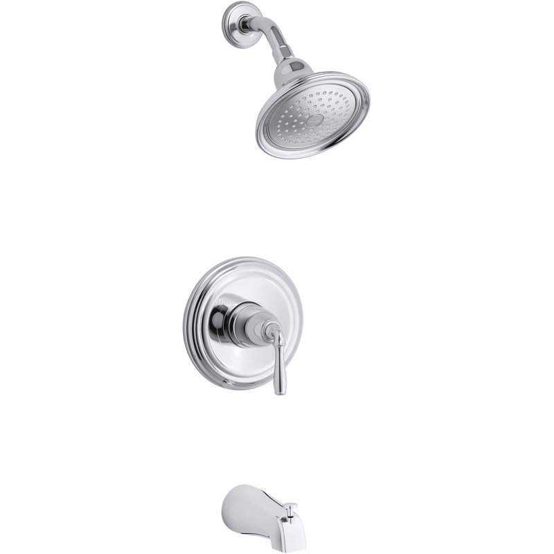 Ensemble de garniture de douche et de baignoire Kohler Devonshire Rite-Temp avec bec coulissant ou NPT, valve non incluse