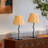 Metal Table Lamp Set with Natural Raffia Shade (LED Bulb Included)