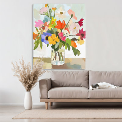 Toile «Cheerful Summer Garden Blooms», conception par Riley B