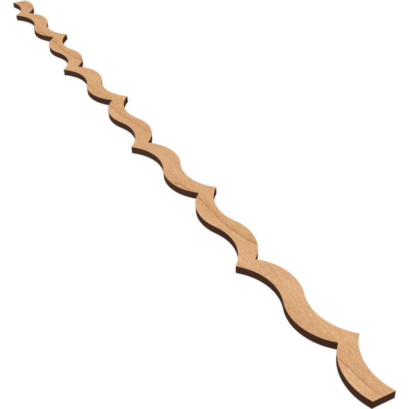 Ensemble de panneaux muraux décoratifs en bois réglables May, Érable, H 47 po x l 2,12 po x P 0,37 po