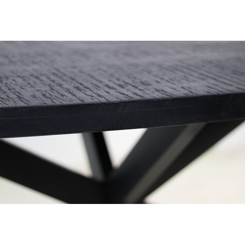 Angilina Round Wood Top Dining Table, 76cm H x 130cm L x 130cm W, Black