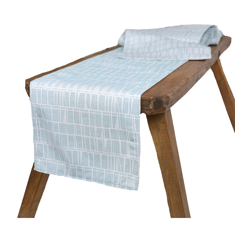 Hartsville Geometric Table Runner, Blue
