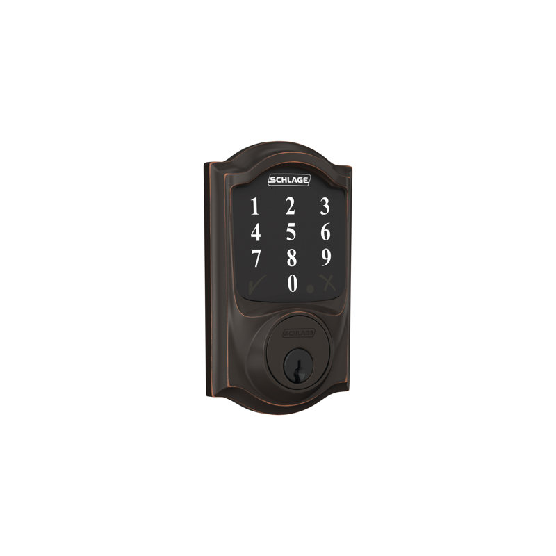 Single Cylinder Keyless Electronic Deadbolt, Aged Bronze