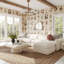 Canapé modulaire en chenille crème Frome