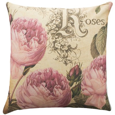 Roses Cotton Throw Pillow