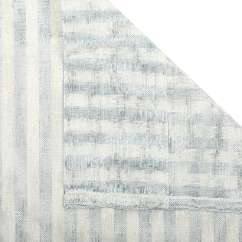 Keirra Striped Tailored Kitchen Curtain, Blue
