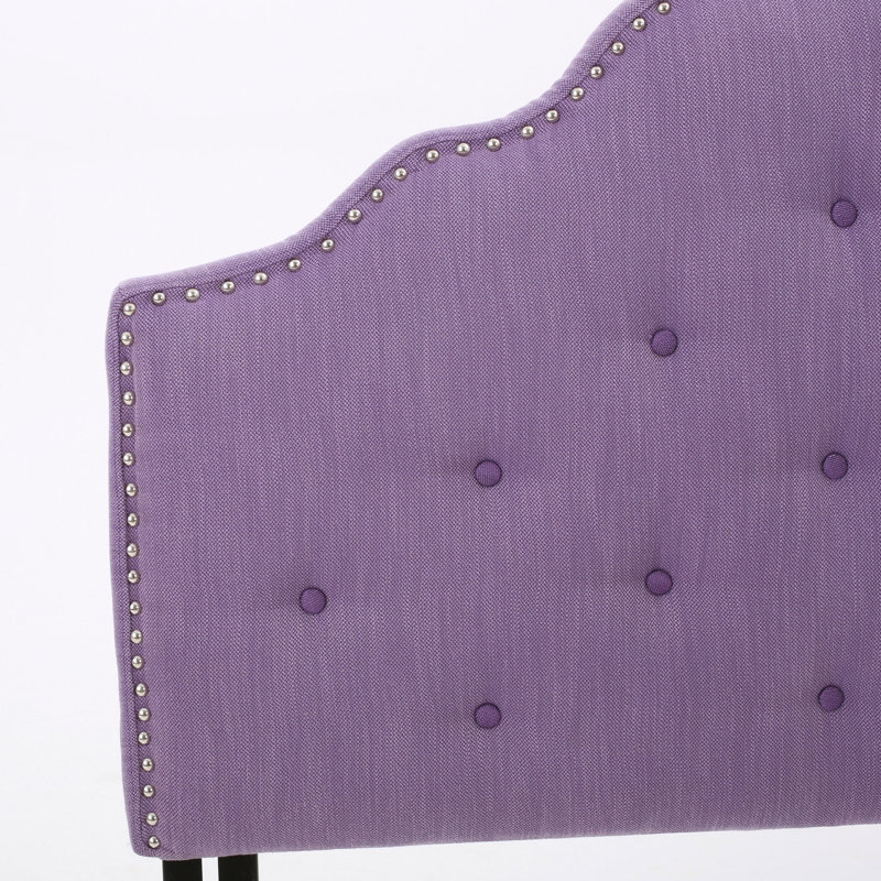Tufted Upholstered Headboard Queen Size, Solid Wood Head Board With Durable Metal Legs, Adjustable Height Queen Headboard With Nailhead Trim,Fabric Headboard In Modern Button Tuffted Design