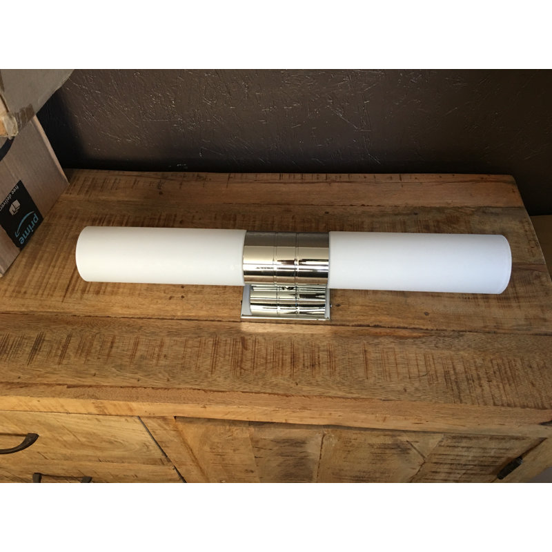 2 Way Light Wall Sconce In Chrome And Opal Glass