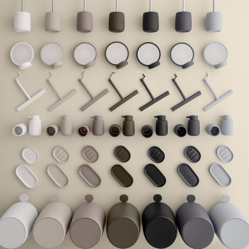 Black Round Silicone Magnifying Vanity Mirror