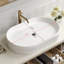 Meuble-lavabo mural moderne 38,2 po avec lavabo ovale en céramique et meuble flottant