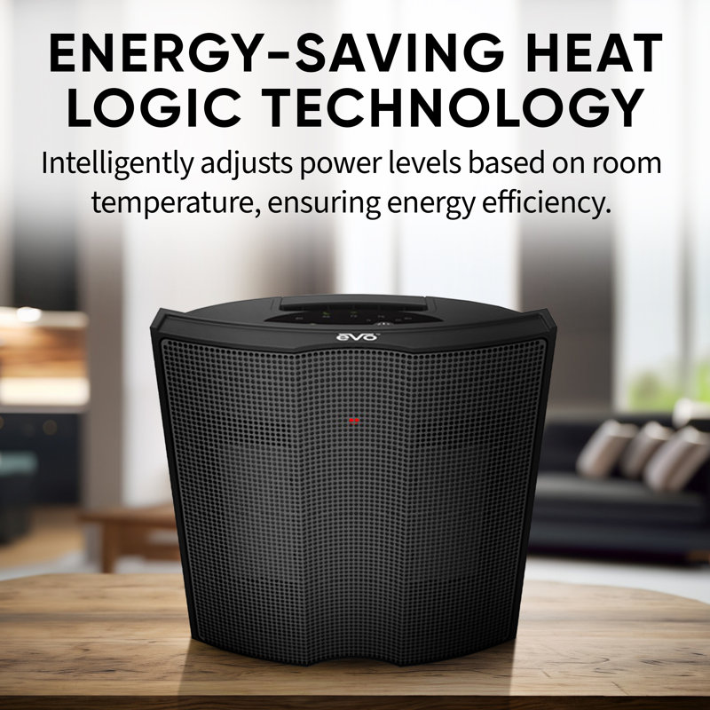 Evo 1500 Watt 12000 BTU Electric Compact Space Heater with Adjustable Thermostat and with Digital Display